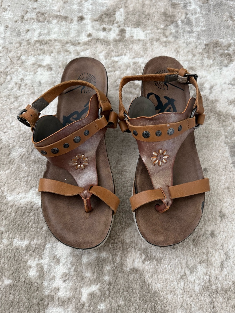 OTBT Maverick Tan Leather Platform Sandals
